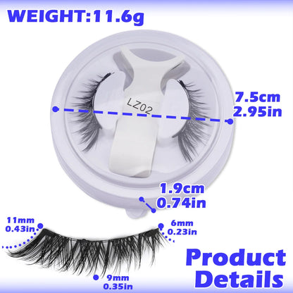 Ensemble de faux cils magnétiques faits à la main en fausse fourrure de vison doux et réutilisables avec pince à épiler magnétique.